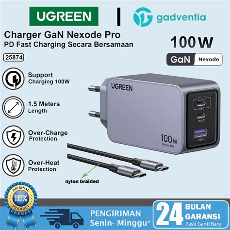 Jual Ugreen Kepala Charger Nexode Gan Pro Mini Size Pd Type C Fast