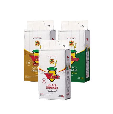 3 Erva Mate Chimarrão VIER TRADICIONAL GROSSA NATIVA VÁCUO Mate in Box