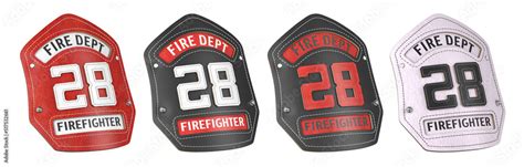 Firefighter fire department badge isolated on white. Stock Illustration ...