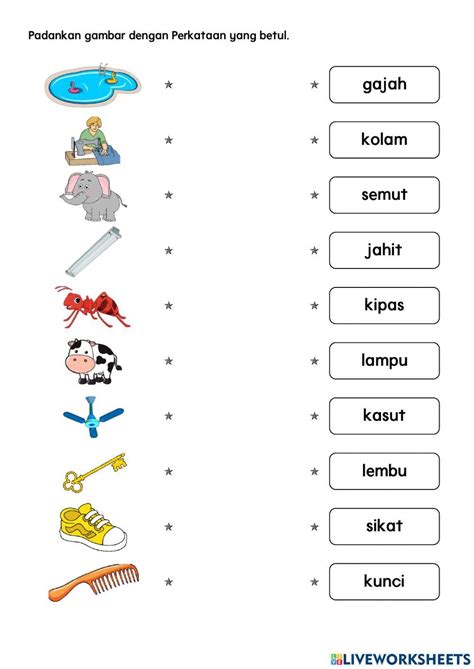Perkataan Suku Kata Tertutup M34 worksheet | Live Worksheets
