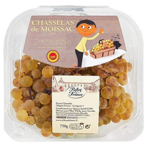 Raisin Chasselas AOP REFLETS DE FRANCE la barquette de 750g à Prix