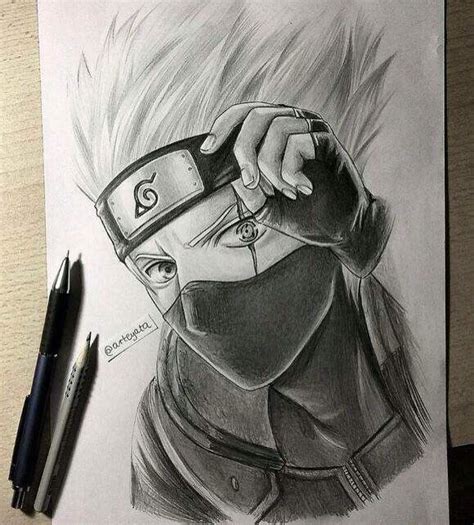 Bajar encuesta curva kakashi dibujo a lapiz Sillón Resplandor preocupación