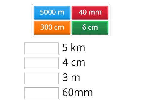 units of length - Match up