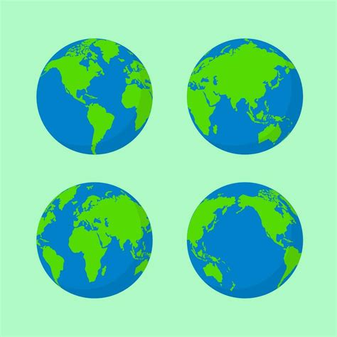 set  world globe illustration vector  vector art  vecteezy