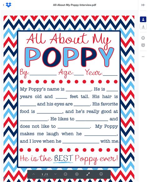 All About My Grandpa Printables Fathers Day Printable Daddy Day