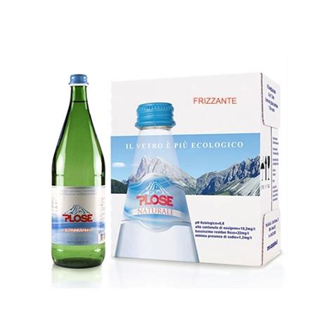 6 Bottigllie Acqua Minerale Frizzante PLOSE 100 Cl Vetro