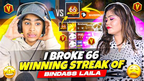 Yes Broke 66 Winning Streak Of Girl Youtuber Aditech Vs Bindass Laila