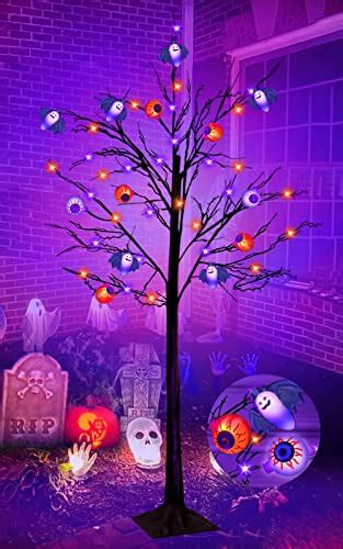 Light Up Your Halloween With A Black Tree And Orange Lights