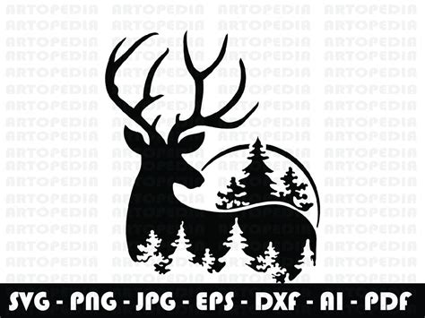 Deer Head Svg Deer Natural Svg Deer Clipart Deer Head Clipart Deers Svg Hunting Svg Files Cut