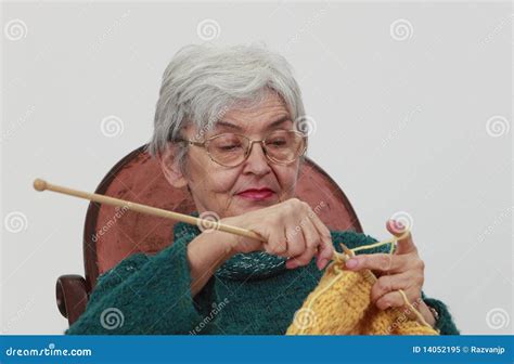 Old Woman Knitting