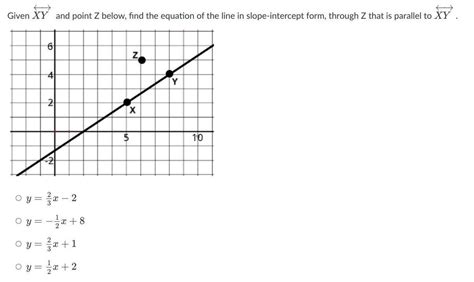 Given Xy And Point Z Below Find The Equation Of The Line In Slope