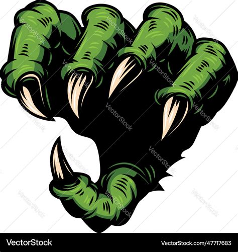 Monster hand with claws design element Royalty Free Vector