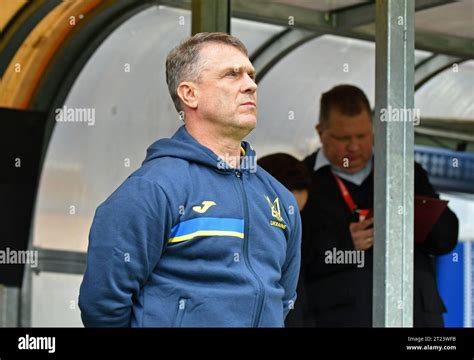 Prague Czechia October 14 2023 Ukrainian Manager Serhiy Rebrov