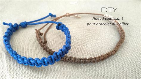 Diy N Ud Coulissant Pour Bracelet Ou Collier Youtube