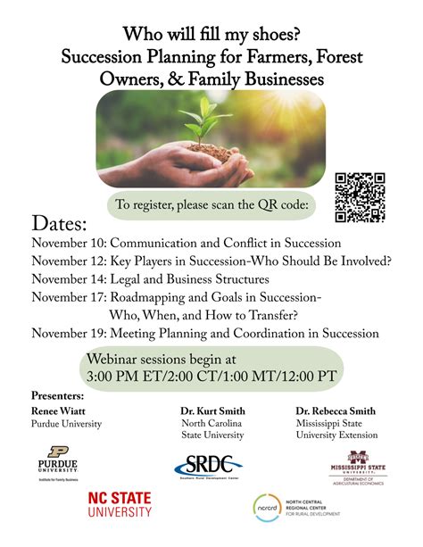 Upcoming Workshop Series – “Who Will Fill My Shoes: Succession Planning