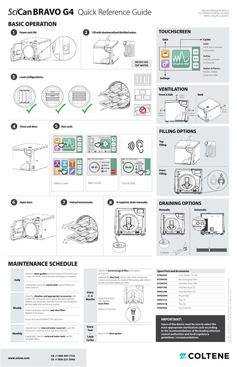 Scican Bravo G Dental Sterilizer User Guide