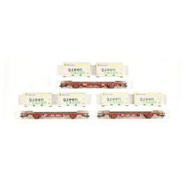 Märklin 47723 H0 3 Delige containerwagenset Green Cargo van de SJ kopen