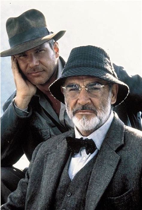 Harrison Ford and Sean Connery on the set of "Indiana Jones and the ...