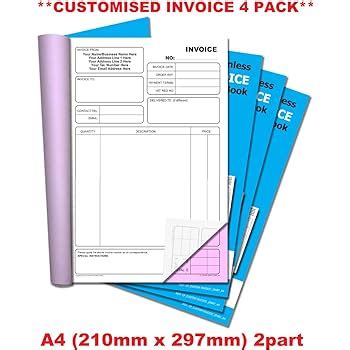 Cherry Carbonless NCR Custom Invoice Duplicate Book A4 50 Sets 4