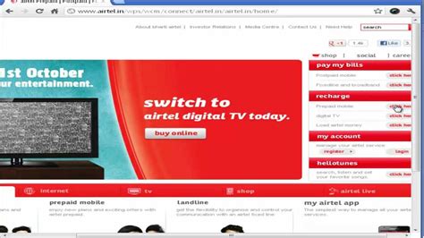 Airtel Online Recharge Using Net Banking Youtube