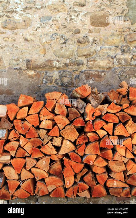 Firewood Wood Pile Stacked Triangle Shape Stock Photo Alamy