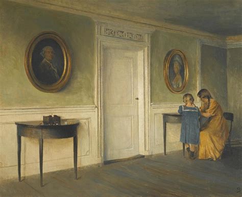 The Artists Daughters In An Interior Painting By Peter Ilsted Danish