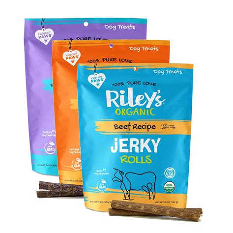 Riley's Organics Jerky Rolls Dog Treats - (1) Beef and (1) Chicken