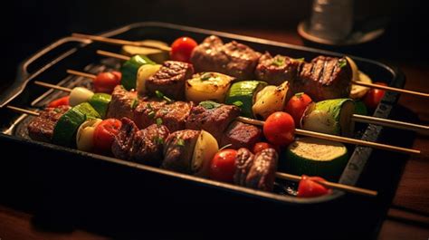 Premium AI Image | grilled skewers