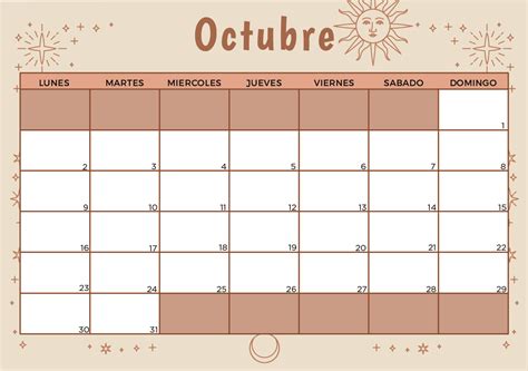 Calendario Octubre 2023 Imprimir Pdf Image To U