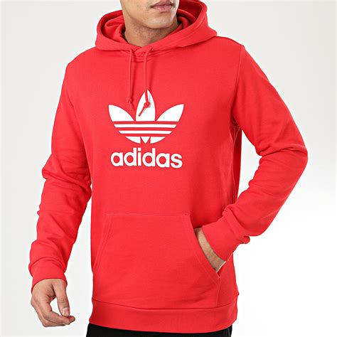 Adidas Originals Sweat Capuche Trefoil Fm3783 Rouge