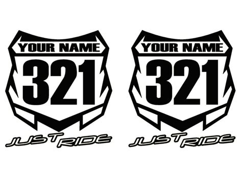 Motocross Number Plate Decal Sticker Custom Name And Number Mx Etsy