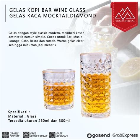 Jual Gelas Kopi Whiskey Bar Wine Glass Gelas Kaca Mocktail Diamond Vintage Shopee Indonesia