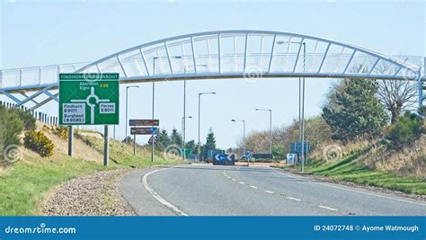 Pedestrian Bridge Over Main Road. Royalty Free Stock Photos - Image ...