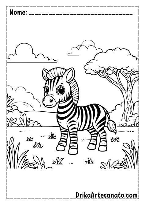 Zebras Para Colorir - 50 Desenhos de Zebras para Colorir Grátis em PDF