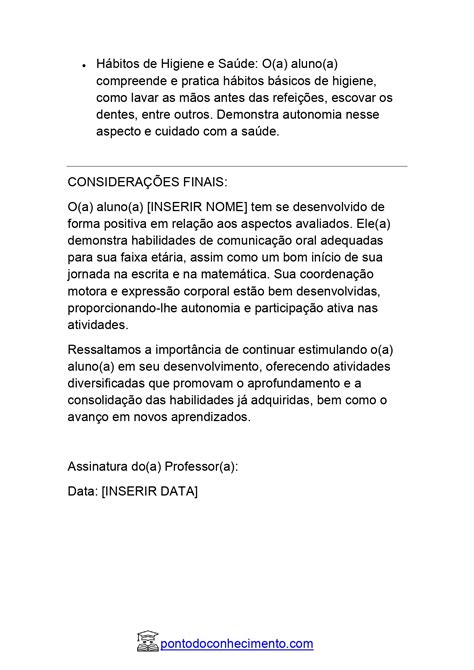 Relatório Individual Educação Infantil 5 Anos 8