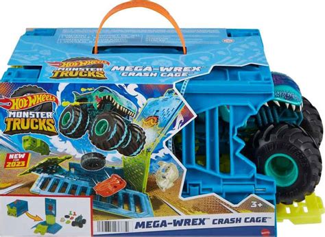 Купить Hot Wheels Monster Trucks набор монстр машины трек трамплин в клетке для трюков