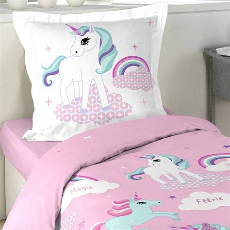 Housse De Couette 140x200 Licorne 1 Taie Coton DOUCEUR D INTERIEUR