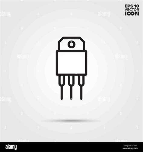 Transistor Symbol Leitung Elektronisches Bauteil Vektor Symbol Stock