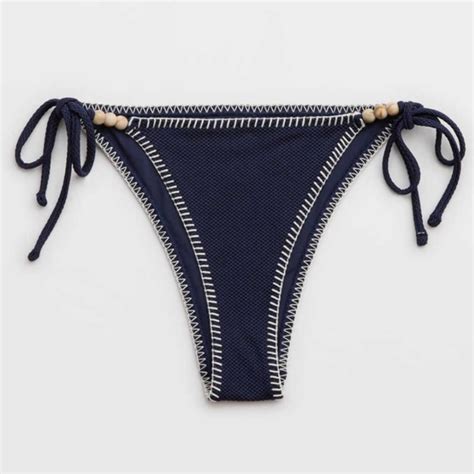 Aerie Swim Nwt Aerie Shine Pique Cheekiest Tie Bikini Bottom Poshmark