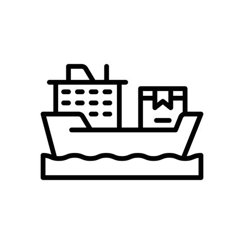 Cargo Ship Line Icon Vector Icon For Your Website Mobile