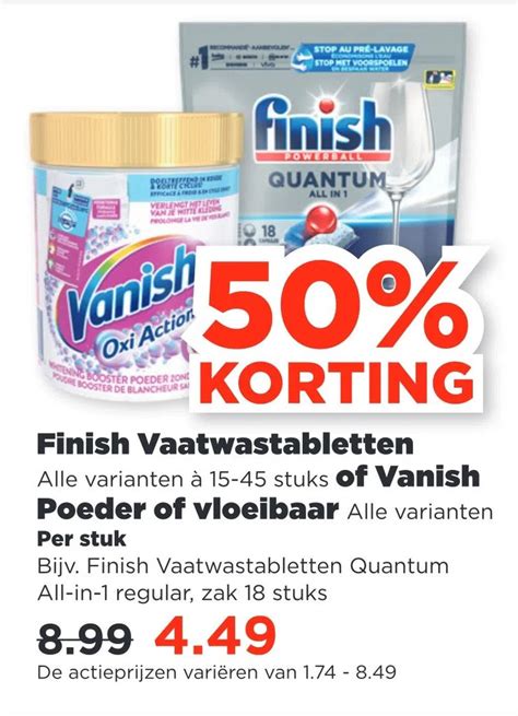 Finish Vaatwastabletten Of Vanish Poeder Of Vloeibaar Aanbieding Bij Plus