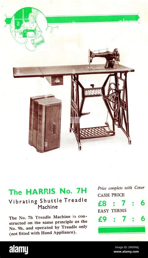 harris sewing machine vibrating shuttle treadle model noh stock