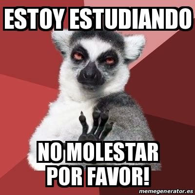 Meme Chill Out Lemur Estoy Estudiando No Molestar Por Favor