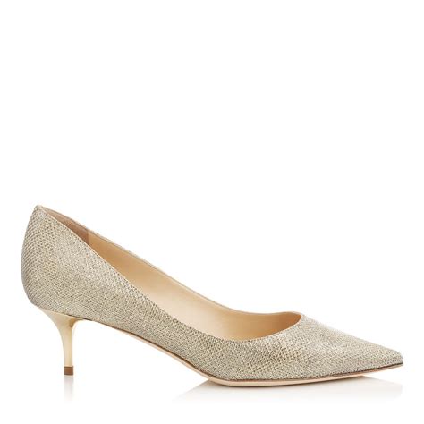 Jimmy Choo Aza Gold Lamé Glitter Fabric Pointy Toe Pumps in Metallic Lyst