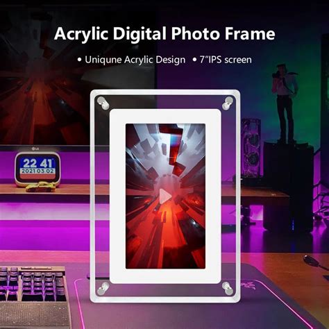 7 Inch Desk Digital Frame Album Video LCD Acrylic Digital Photo Frame ...