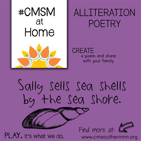 Alliteration Poetry | CMSMatHome - Children's Museum of Southern Minnesota