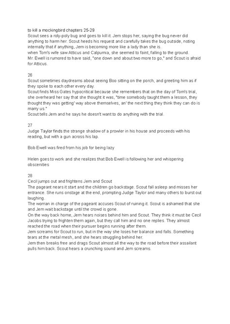 To Kill a Mockingbird Chapter Summaries: 26-29 Analysis - Studocu