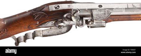 A German Flintlock Rifle Late 17th Century Heavy Octagonal Barrel In