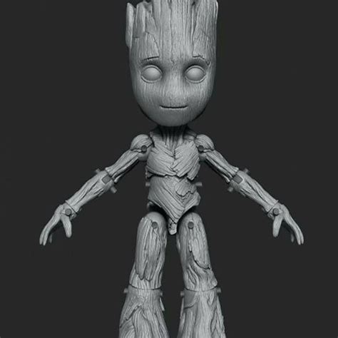 Modelo 3D De Estatuas De Baby Groot Listo Para Imprimir