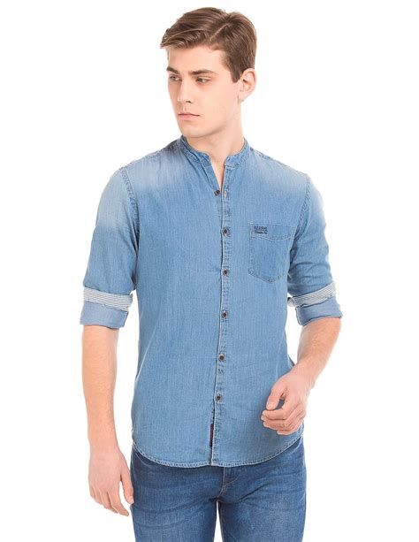 Buy Us Polo Assn Denim Co Mandarin Collar Washed Chambray Shirt